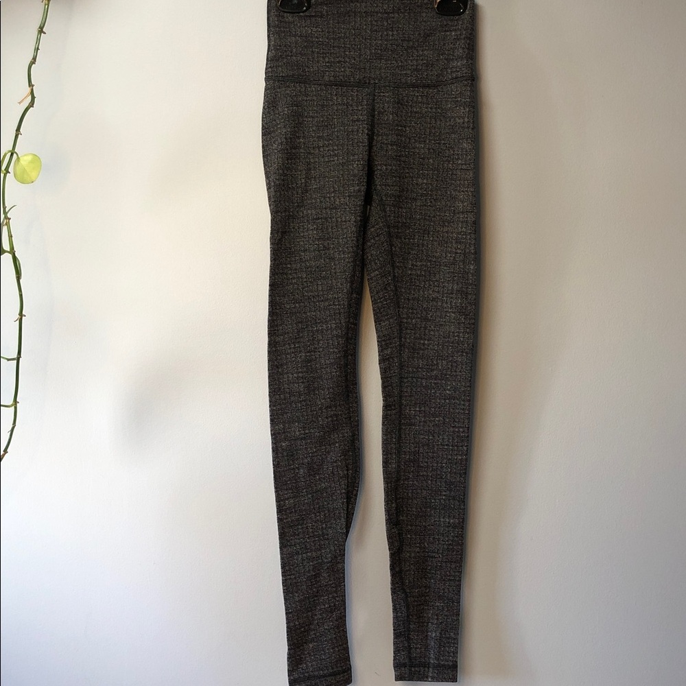 Lululemon Wunder Under HR Tight *28" Luon Variegated Knit Black Heathered Blk - Picture 6 of 11